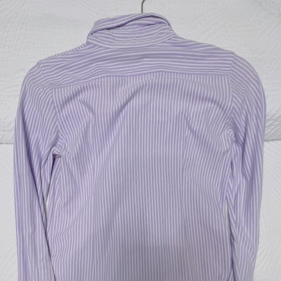 RALPH LAUREN: Purple/White Pin-Stripe Blouse - Size Medium - Picture 7 of 7